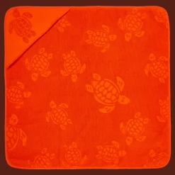 Best Sale Vilebrequin Baby Beach Towel Turtle Jacquard Solid Rust/Orange