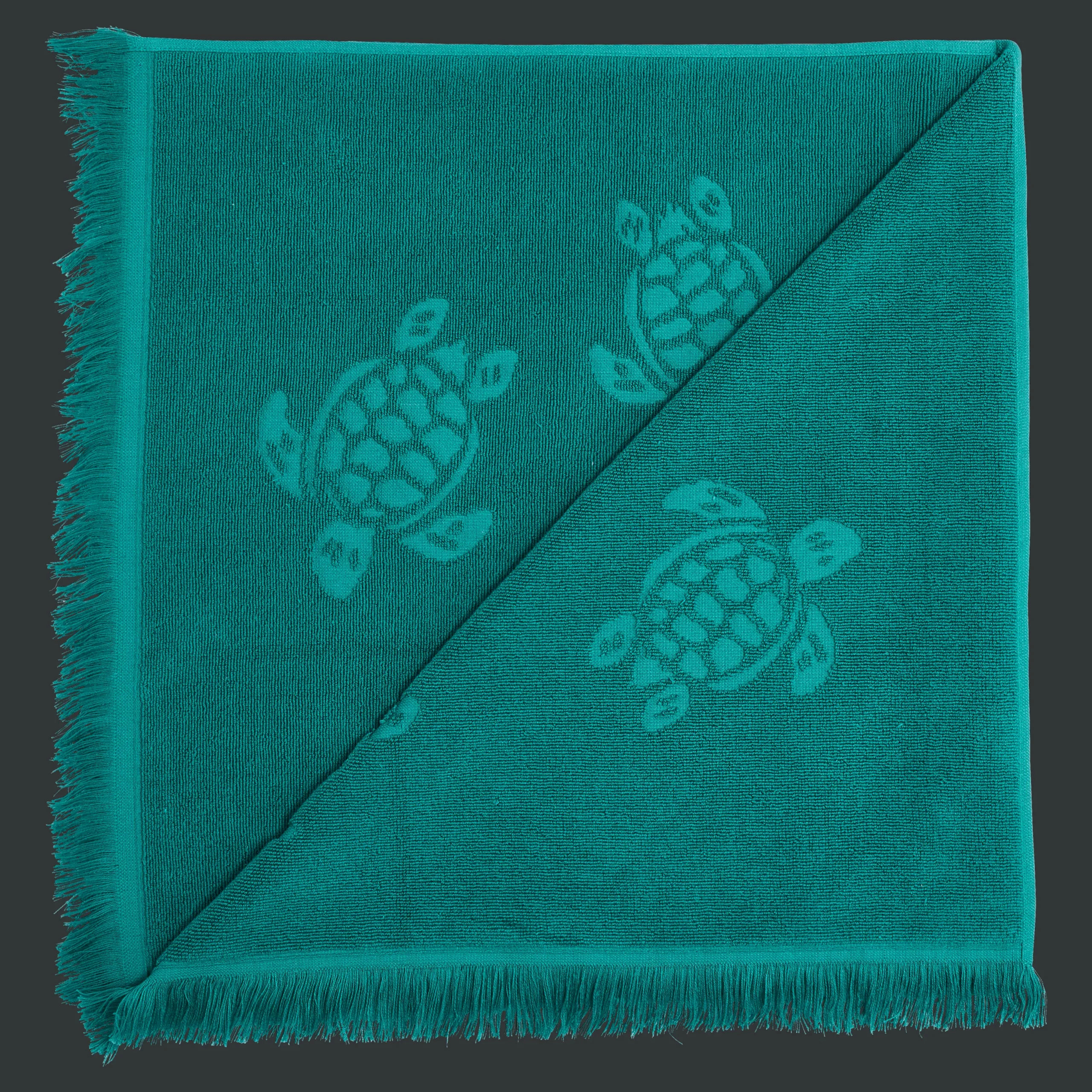 Outlet Vilebrequin Beach Fouta In Organic Cotton Turtles Jacquard Linden/Green