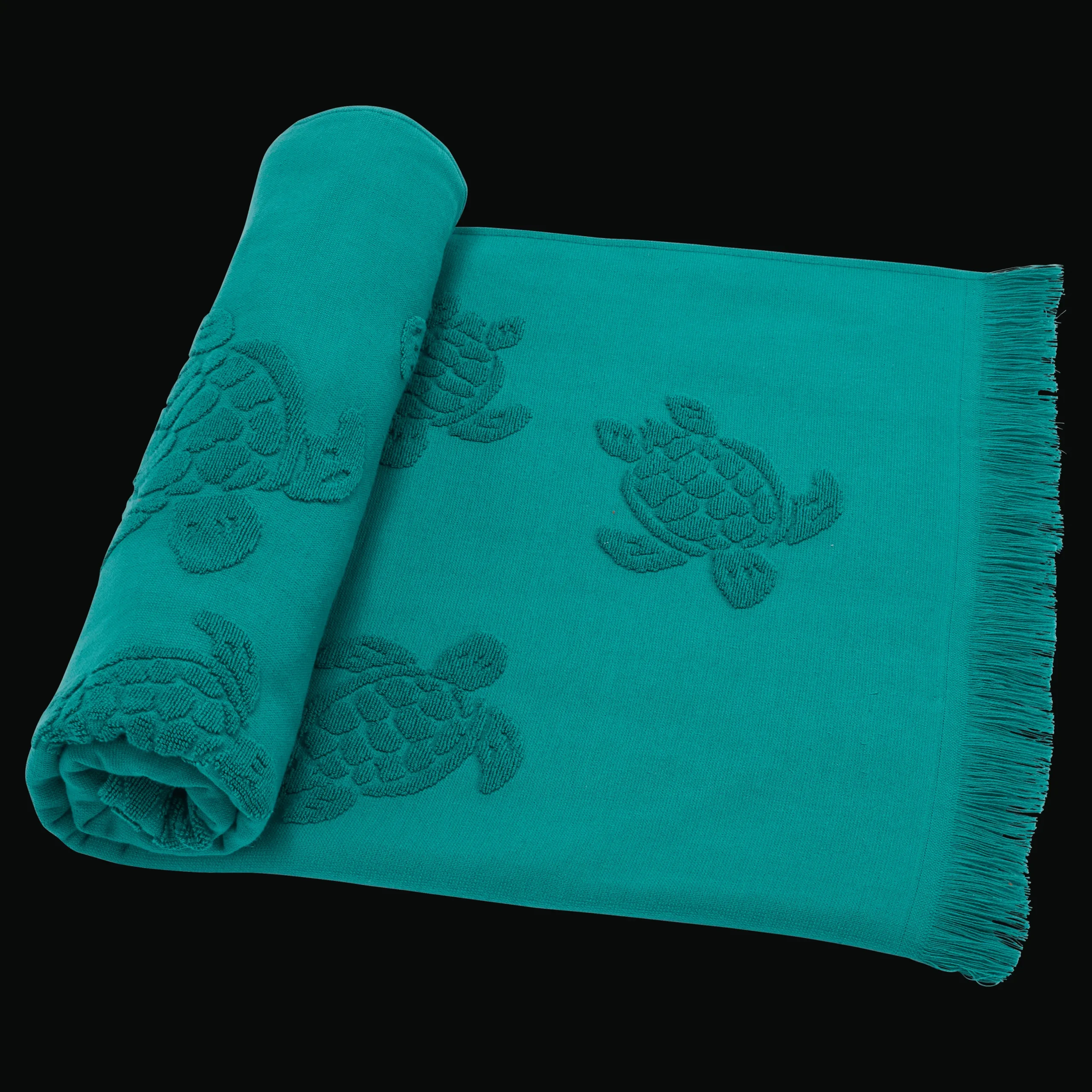 Outlet Vilebrequin Beach Fouta In Organic Cotton Turtles Jacquard Linden/Green