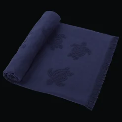 Best Sale Vilebrequin Beach Fouta In Organic Cotton Turtles Jacquard Navy/Blue
