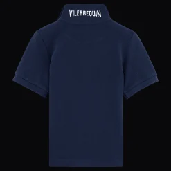 Outlet Vilebrequin Boys Changing Cotton Pique Polo Shirt Solid Navy/Blue