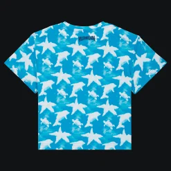 Hot Vilebrequin Boys Cotton T-Shirt Clouds Hawaii Blue/Blue