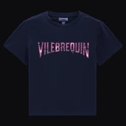 Best Sale Vilebrequin Boys Cotton T-Shirt Hypno Shell Navy/Blue