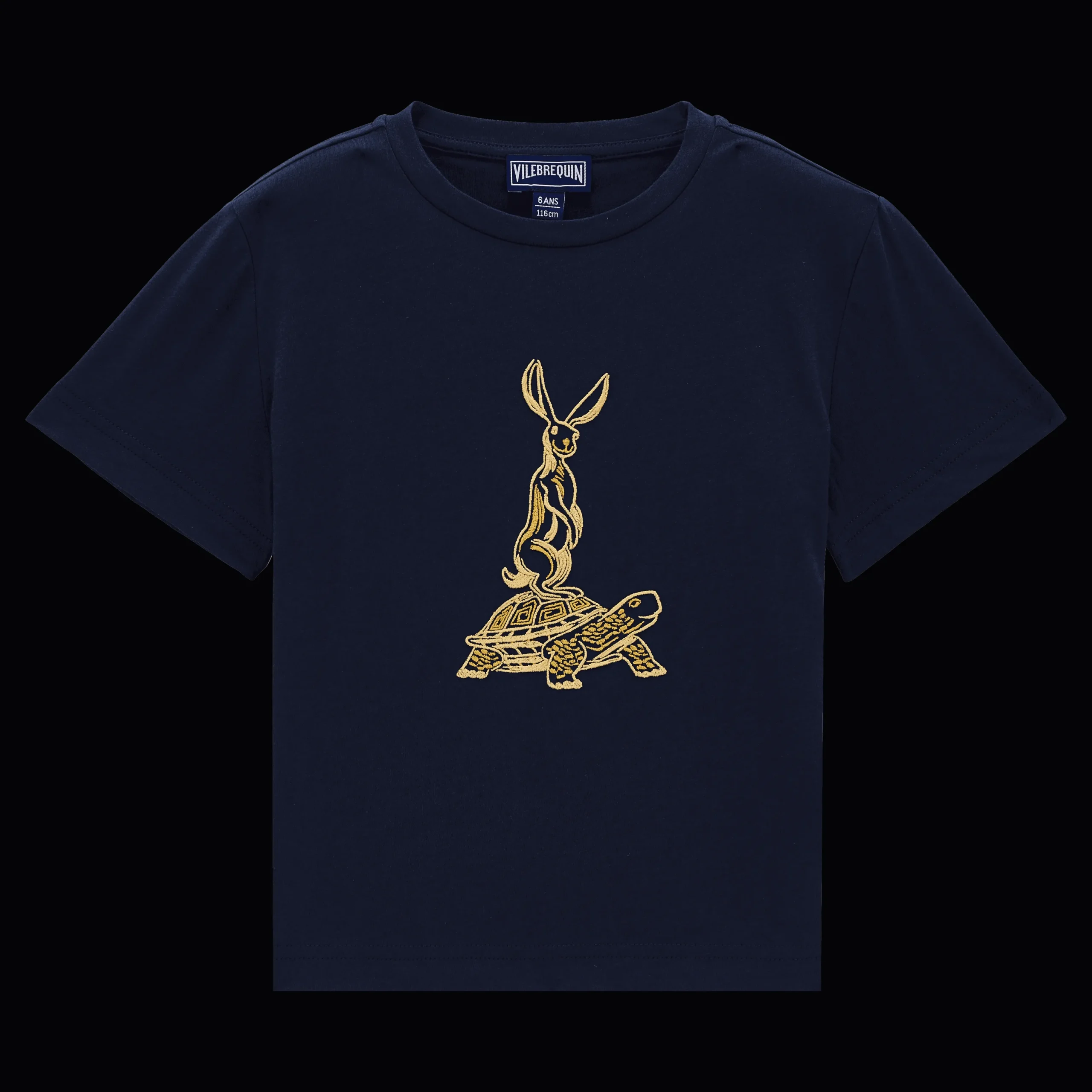 Fashion Vilebrequin Boys Cotton T-Shirt The Year Of The Rabbit Navy/Blue