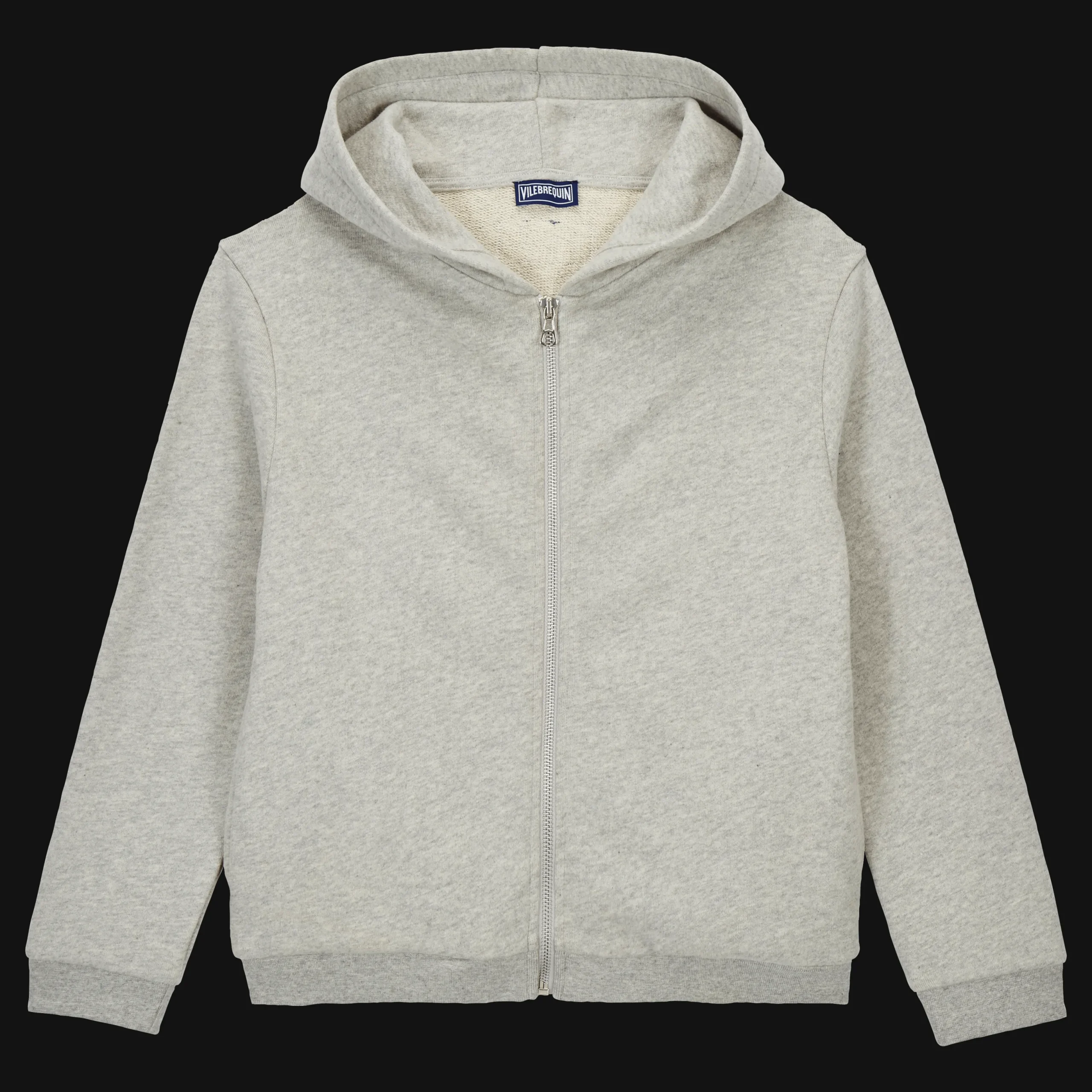 Sale Vilebrequin Boys Front Zip Sweatshirt Turtle Print At The Back Heather Grey/Grey