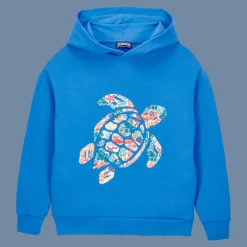 Cheap Vilebrequin Boys Hoodie Sweatshirt Turtle Printed Fonds Marins Multicolores Earthenware/Blue