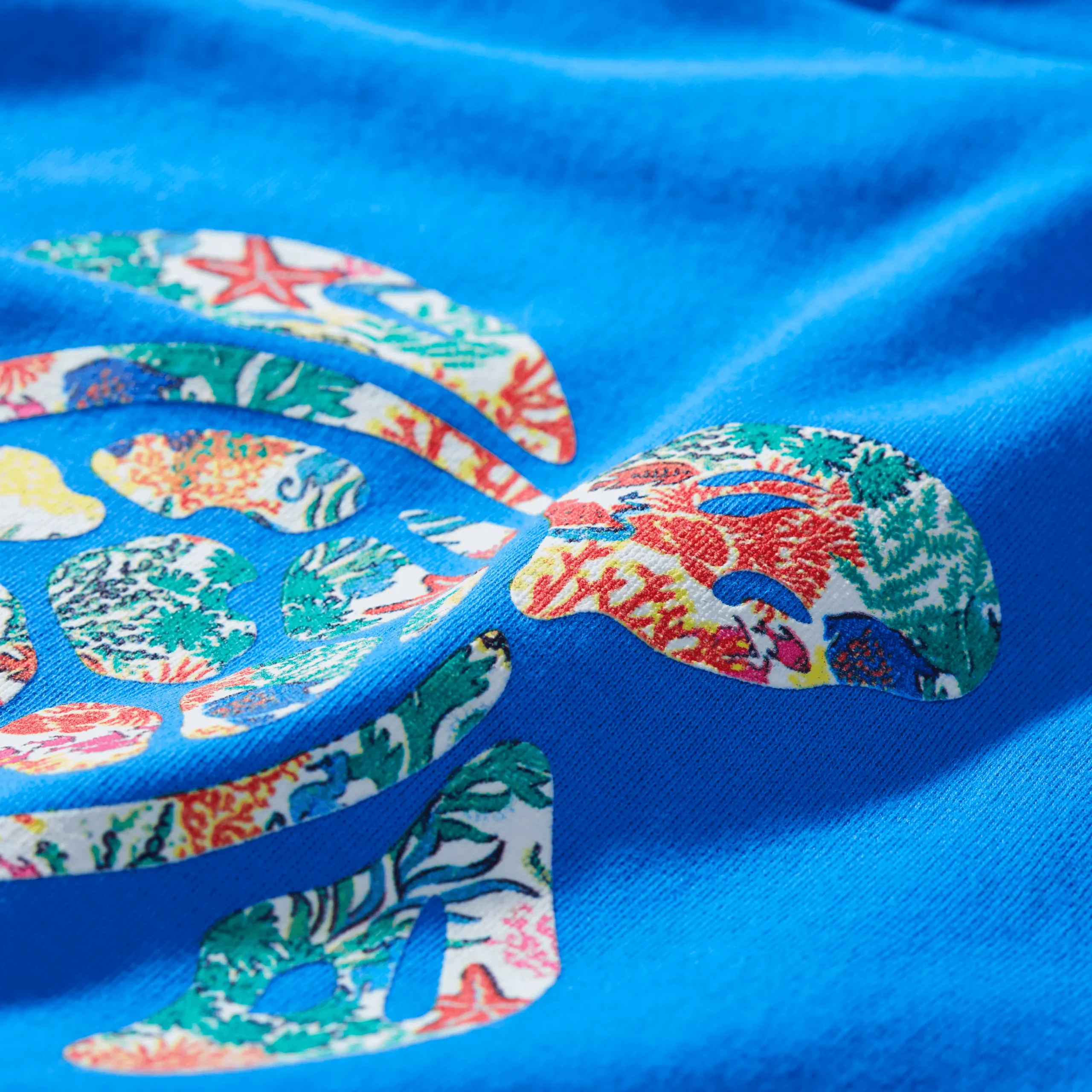 Cheap Vilebrequin Boys Hoodie Sweatshirt Turtle Printed Fonds Marins Multicolores Earthenware/Blue
