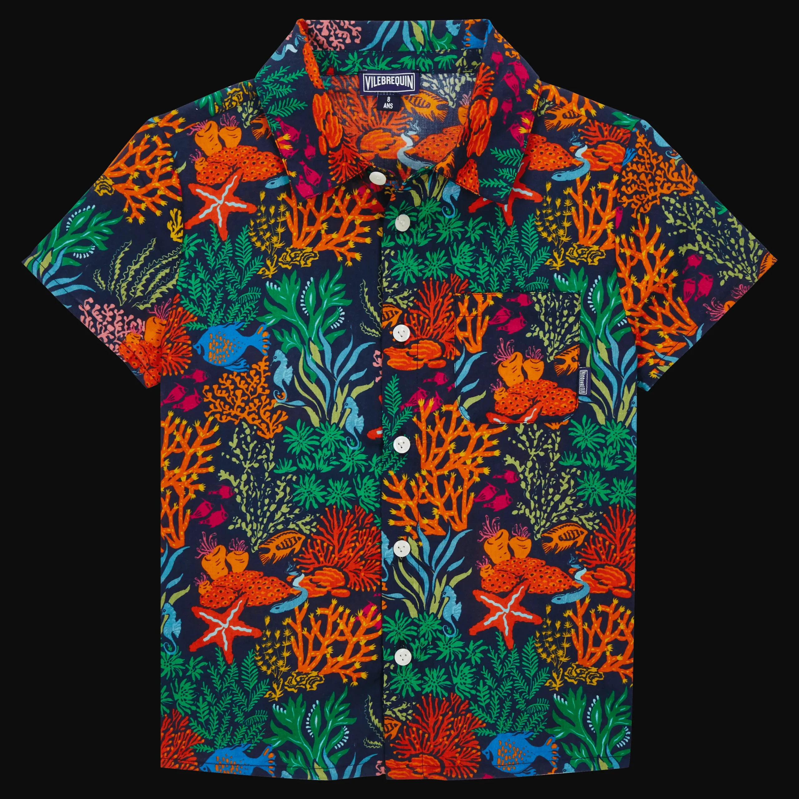 Sale Vilebrequin Boys Shirt Fonds Marins Multicolores Navy/Blue