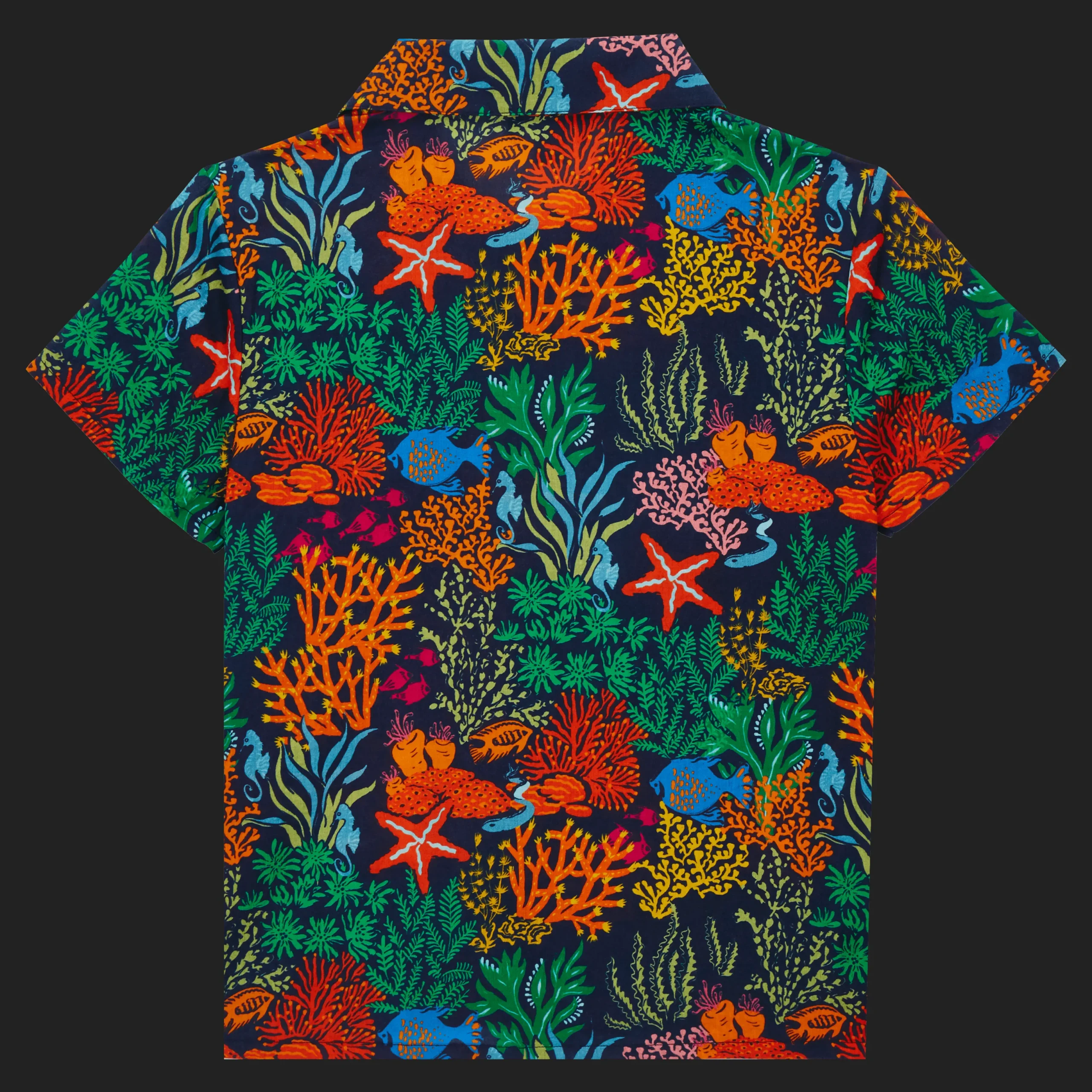 Sale Vilebrequin Boys Shirt Fonds Marins Multicolores Navy/Blue