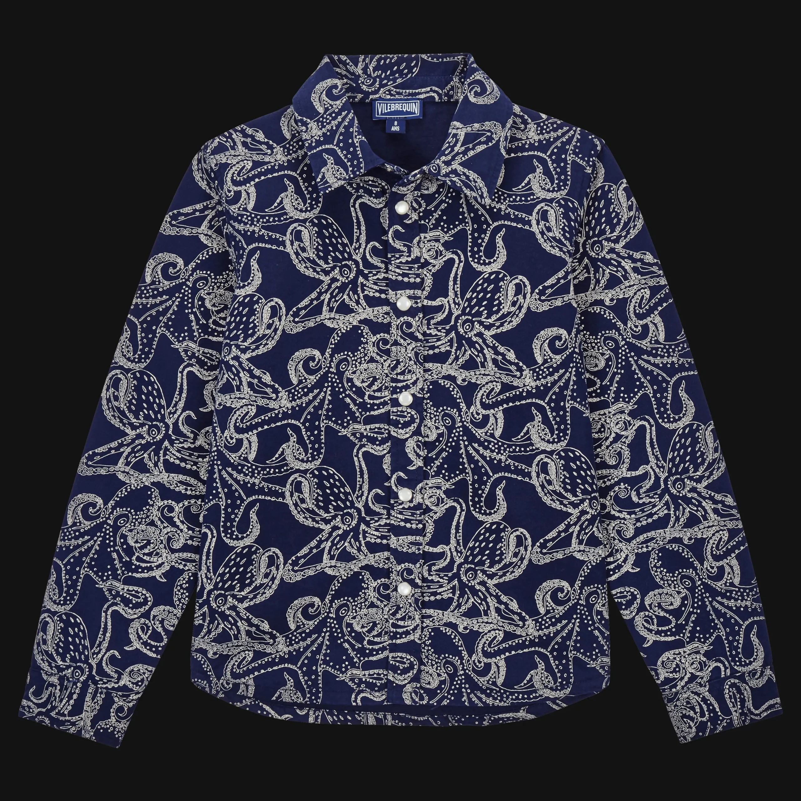 Sale Vilebrequin Boys Shirt Macro Octopussy Navy/Blue