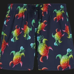 Outlet Vilebrequin Boys Stretch Swim Trunks Tortues Rainbow Multicolor - X Kenny Scharf Navy/Blue