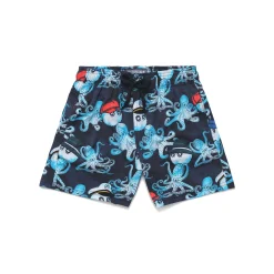 Cheap Vilebrequin Boys Stretch Swim Trunks - X Malbon Navy/Blue