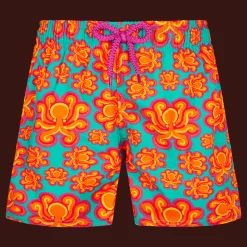Discount Vilebrequin Boys Stretch Swim Trunks Poulpes Neon Tropezian Green/Green