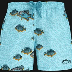 Discount Vilebrequin Boys Swim Shorts Graphic Fish - X La Samanna Lazulii Blue/Blue