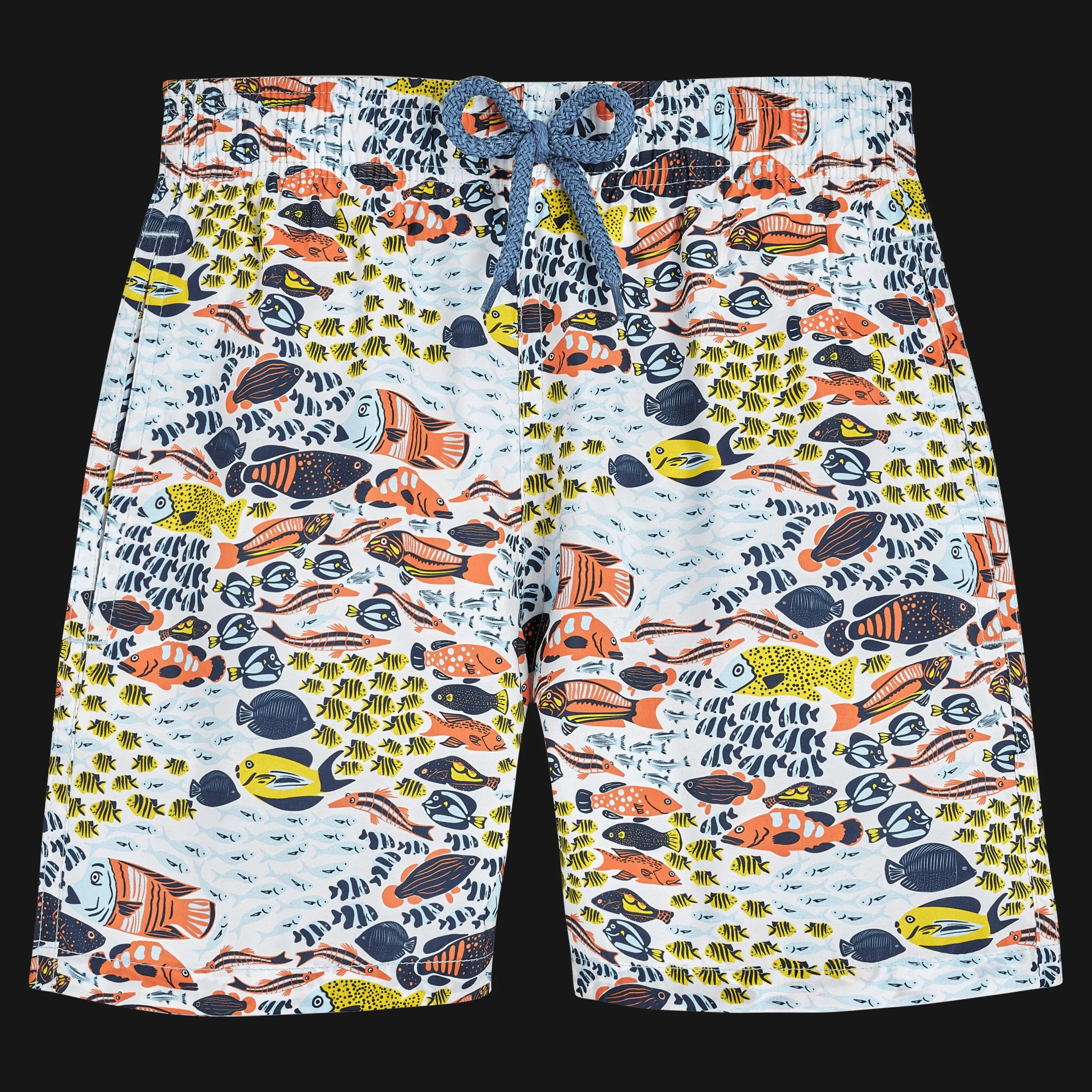 Discount Vilebrequin Boys Swim Shorts Ultra-Light And Packable Fish Family White/White