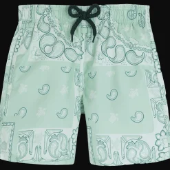 Flash Sale Vilebrequin Boys Swim Trunks Bandana - X Bape® Black Mint/Green