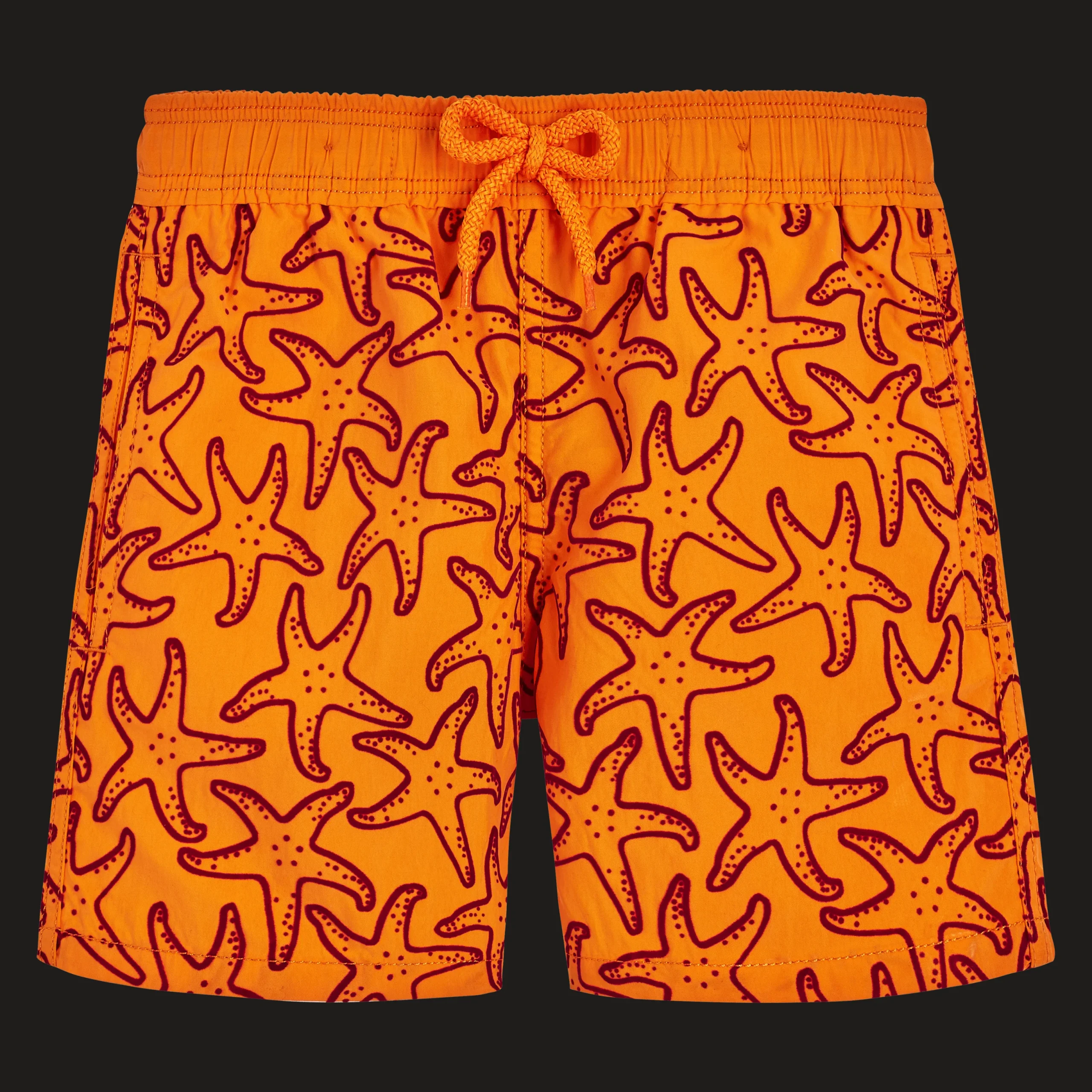 New Vilebrequin Boys Swim Trunks Flocked Starlettes Carrot/Orange