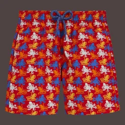 Hot Vilebrequin Boys Swim Trunks Micro Poulpes Poppy Red/Red