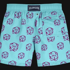 Online Vilebrequin Boys Swim Trunks Nola Flocked - X John M Armleder Lazulii Blue/Blue