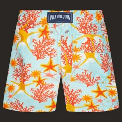 Fashion Vilebrequin Boys Swim Trunks Starlettes & Coraux Thalassa/Blue