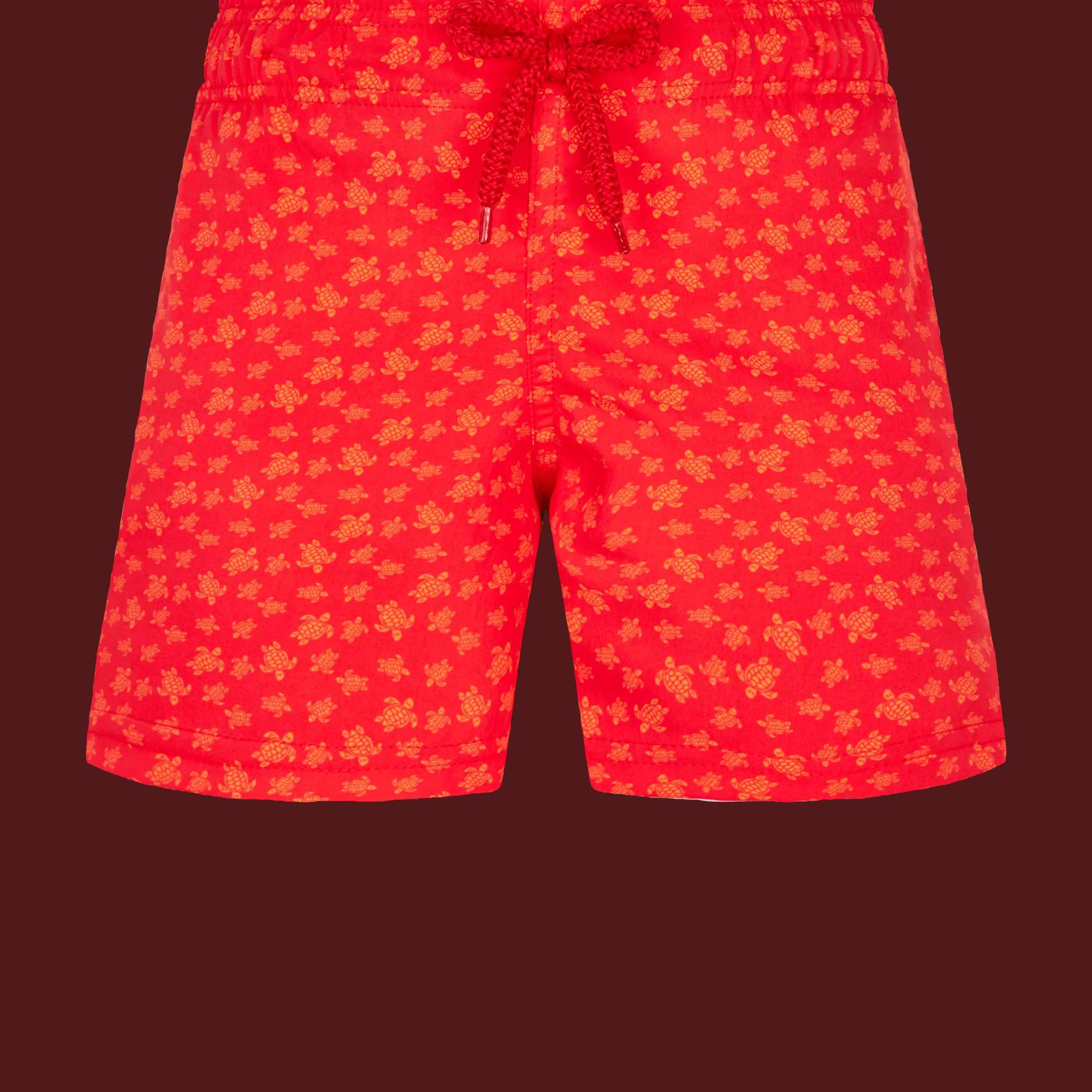 Outlet Vilebrequin Boys Swim Trunks Stretch Micro Ronde Des Tortues Peppers/Red
