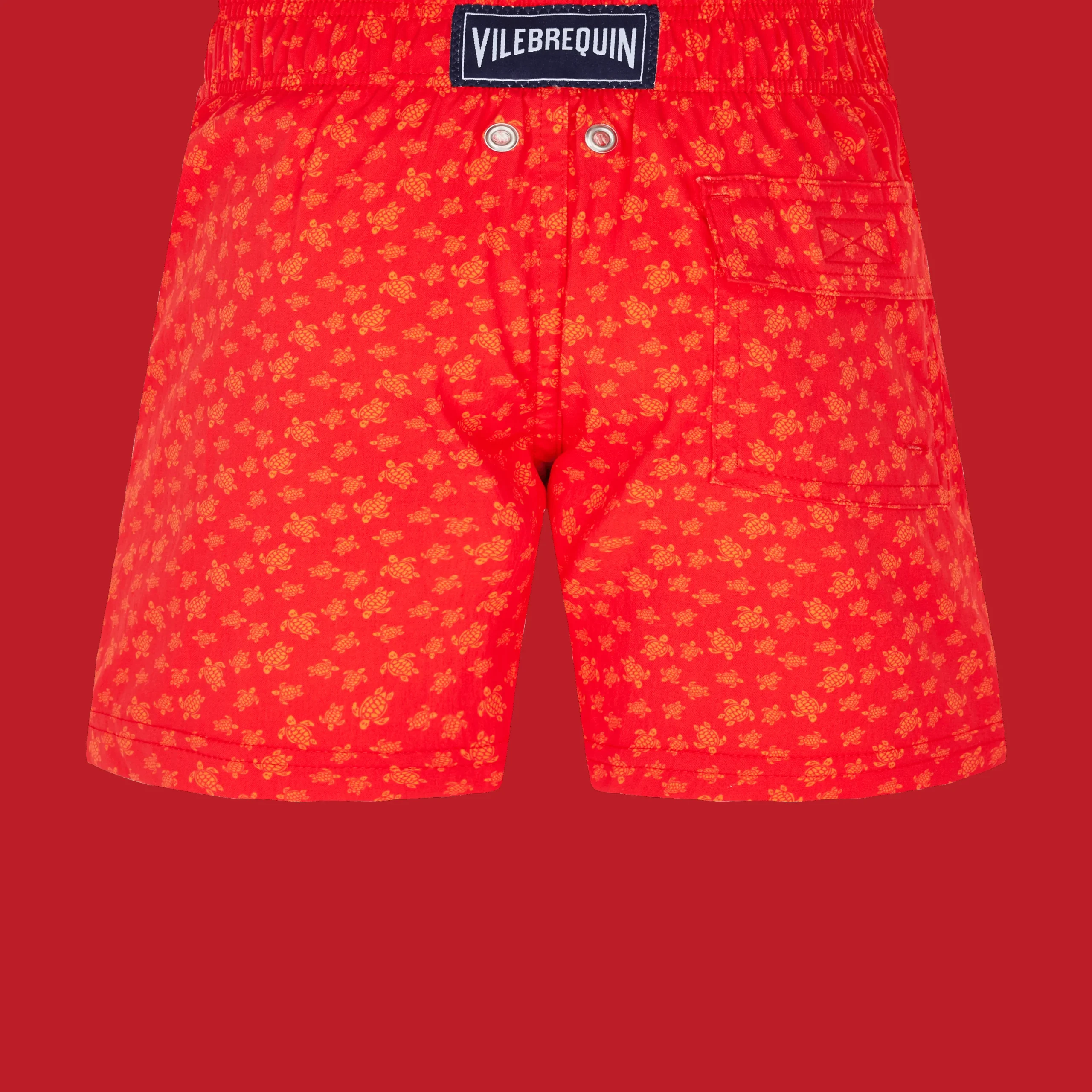 Outlet Vilebrequin Boys Swim Trunks Stretch Micro Ronde Des Tortues Peppers/Red