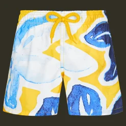 Outlet Vilebrequin Boys Swim Trunks Ultra-Light And Packable Raiatea Sun/Yellow