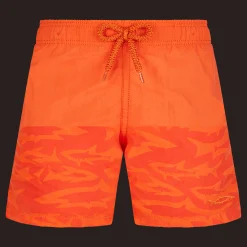 Fashion Vilebrequin Boys Swim Trunks Water-Reactive Requins 3D Rust/Orange
