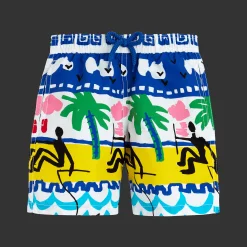 New Vilebrequin Boys Swimwear La Mer - X Jcc+ - Limited Edition White/White