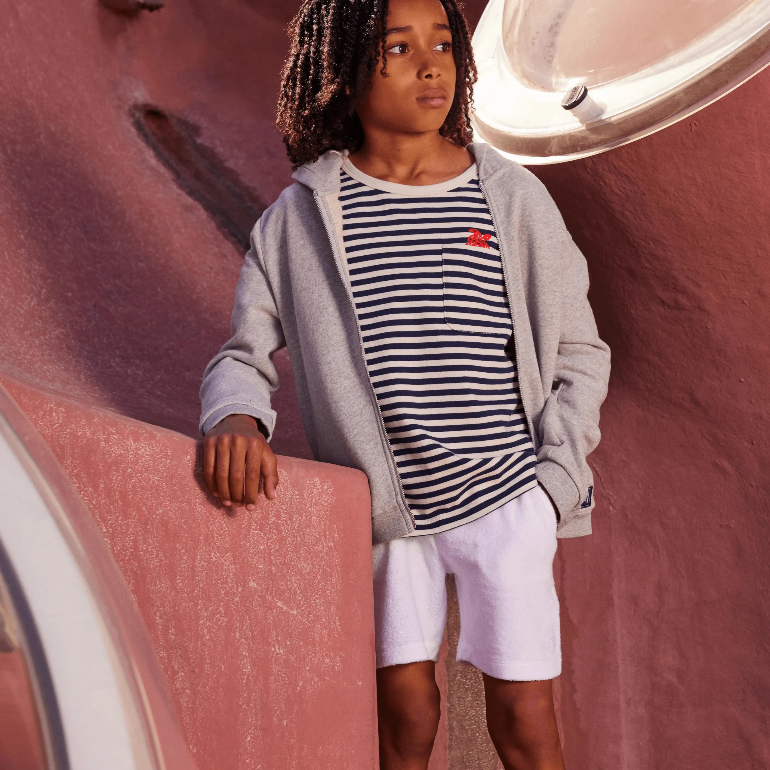 Hot Vilebrequin Boys Terry Bermuda Solid White/White