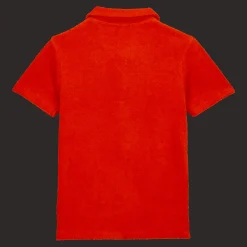 Cheap Vilebrequin Boys Terry Polo Shirt Solid Poppy Red/Red