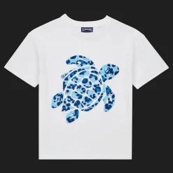 Best Vilebrequin Boys T-Shirt Turtles Leopard White/White