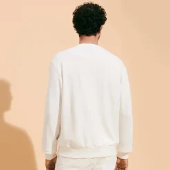 Sale Vilebrequin Cotton And Fleece Crewneck Men Sweatshirt Inboard Boat Off White/White