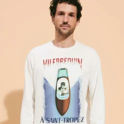 Sale Vilebrequin Cotton And Fleece Crewneck Men Sweatshirt Inboard Boat Off White/White