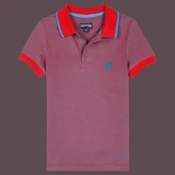 Flash Sale Vilebrequin Cotton Pique Boys Polo Shirt Solid Earthenware/Blue