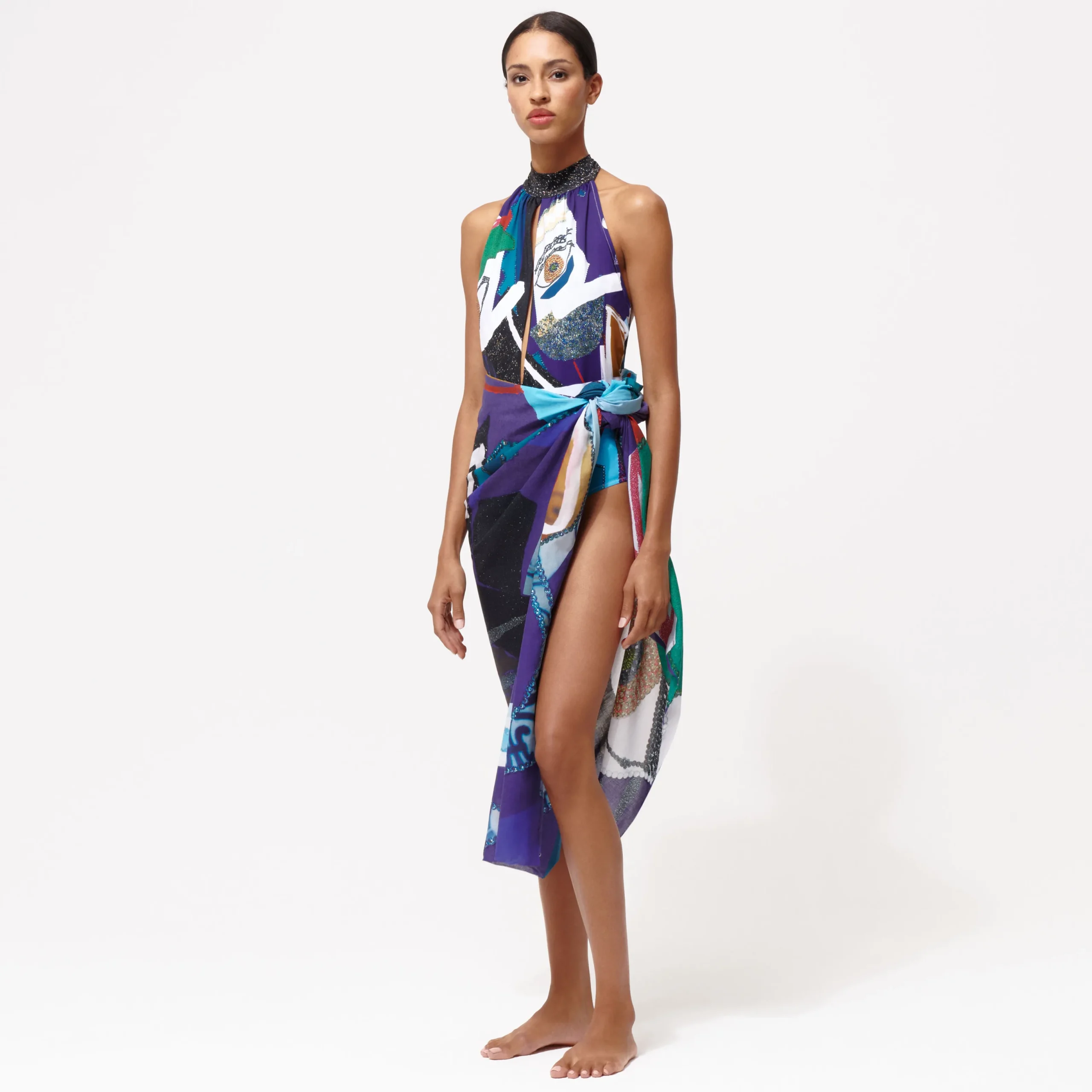 Best Vilebrequin Cotton Voile Women Pareo Envoutement - X Deux Femmes Noires Purple Blue/Blue