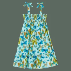 Sale Vilebrequin Girls Cotton Dress Butterflies Lagoon/Blue