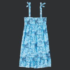 Best Vilebrequin Girls Cotton Dress Flowers Tie & Dye Navy/Blue