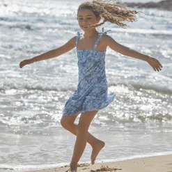 Best Vilebrequin Girls Cotton Dress Flowers Tie & Dye Navy/Blue