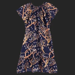 Hot Vilebrequin Girls Cotton Voile Dress Sweet Blossom Navy/Blue