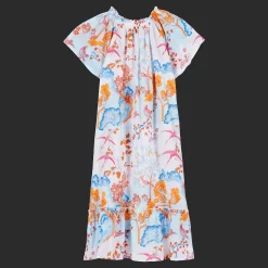 Store Vilebrequin Girls Cotton Voile Dress Peaceful Trees White/White