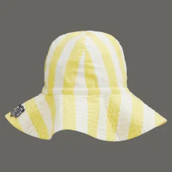 Online Vilebrequin Girls Large Stripes Cotton Hat Sunflower/Yellow