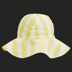Online Vilebrequin Girls Large Stripes Cotton Hat Sunflower/Yellow