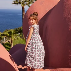 Hot Vilebrequin Girls Long Dress Provencal Turtle White/White
