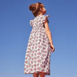 Hot Vilebrequin Girls Long Dress Provencal Turtle White/White