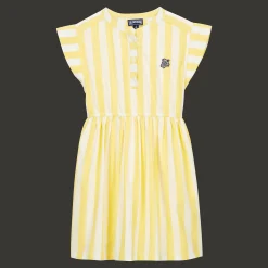 Clearance Vilebrequin Girls Long Dress Stripes Sunflower/Yellow