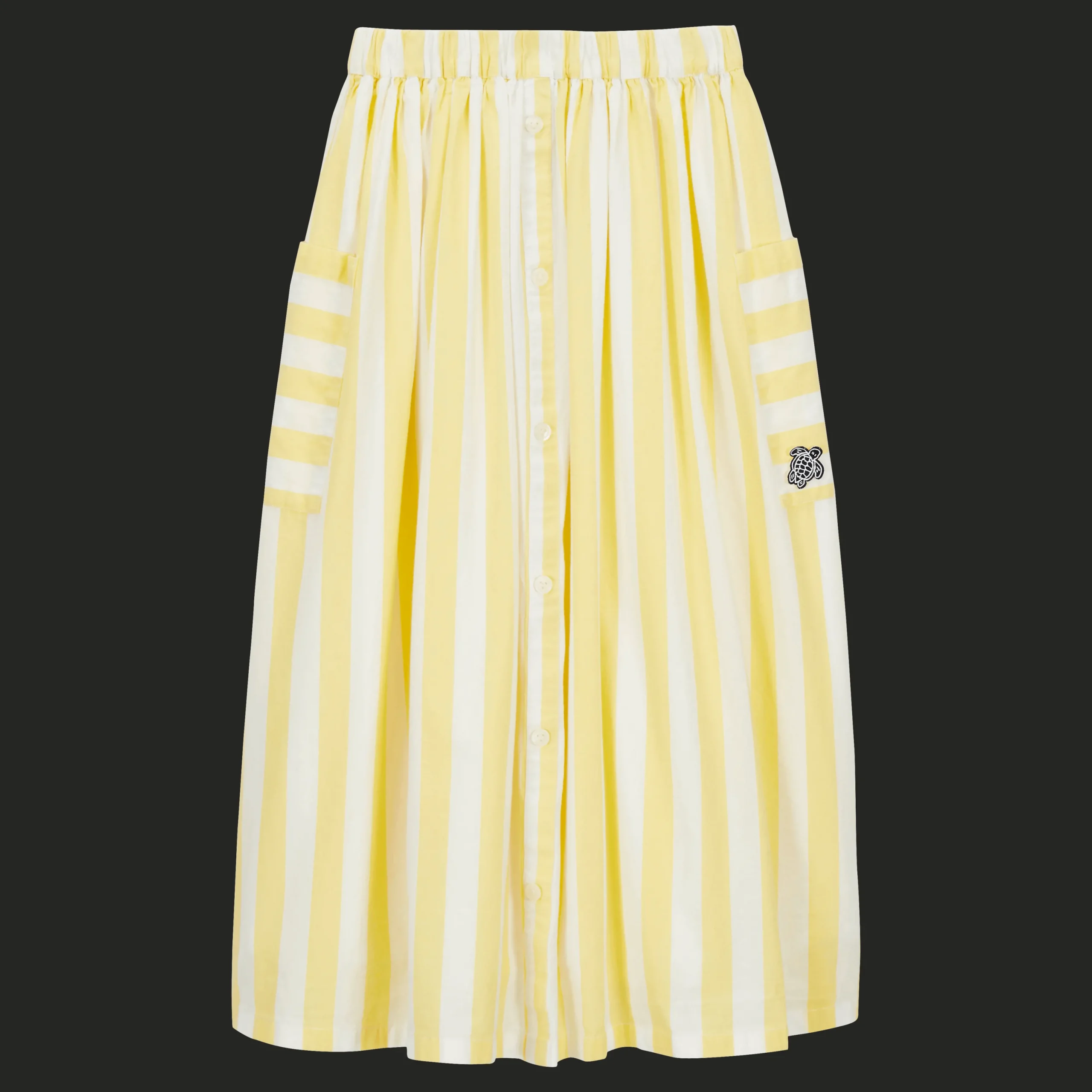 Cheap Vilebrequin Girls Long Skirt Stripes Sunflower/Yellow