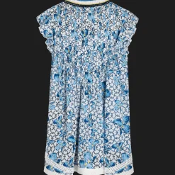 Clearance Vilebrequin Girls Mini Dress Iris Lace- X Poupette St Barth Azure/Blue