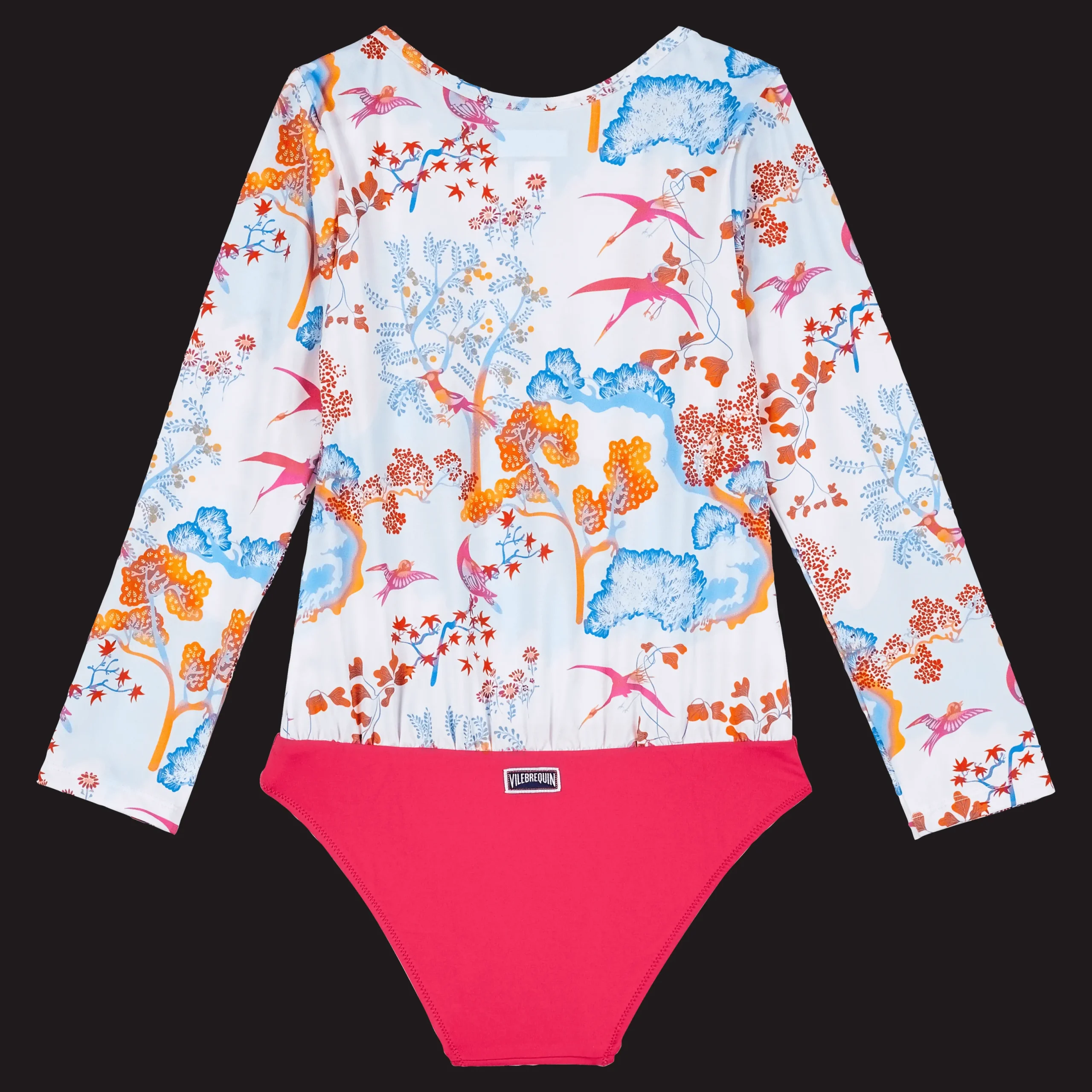 Best Sale Vilebrequin Girls One-Piece Rashguard Peaceful Trees White/White