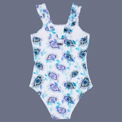 Clearance Vilebrequin Girls One-Piece Swimsuit Flash Flowers Purple Blue/Blue